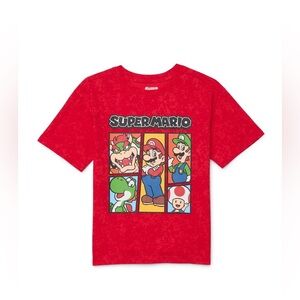 🔴 3/$12 Super Mario Boys XL 14/16 Red Graphic T-Shirt! NWT!